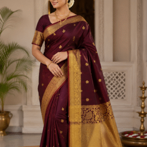 Exclusive and Authentic Coffee Brown Soft Silk Saree