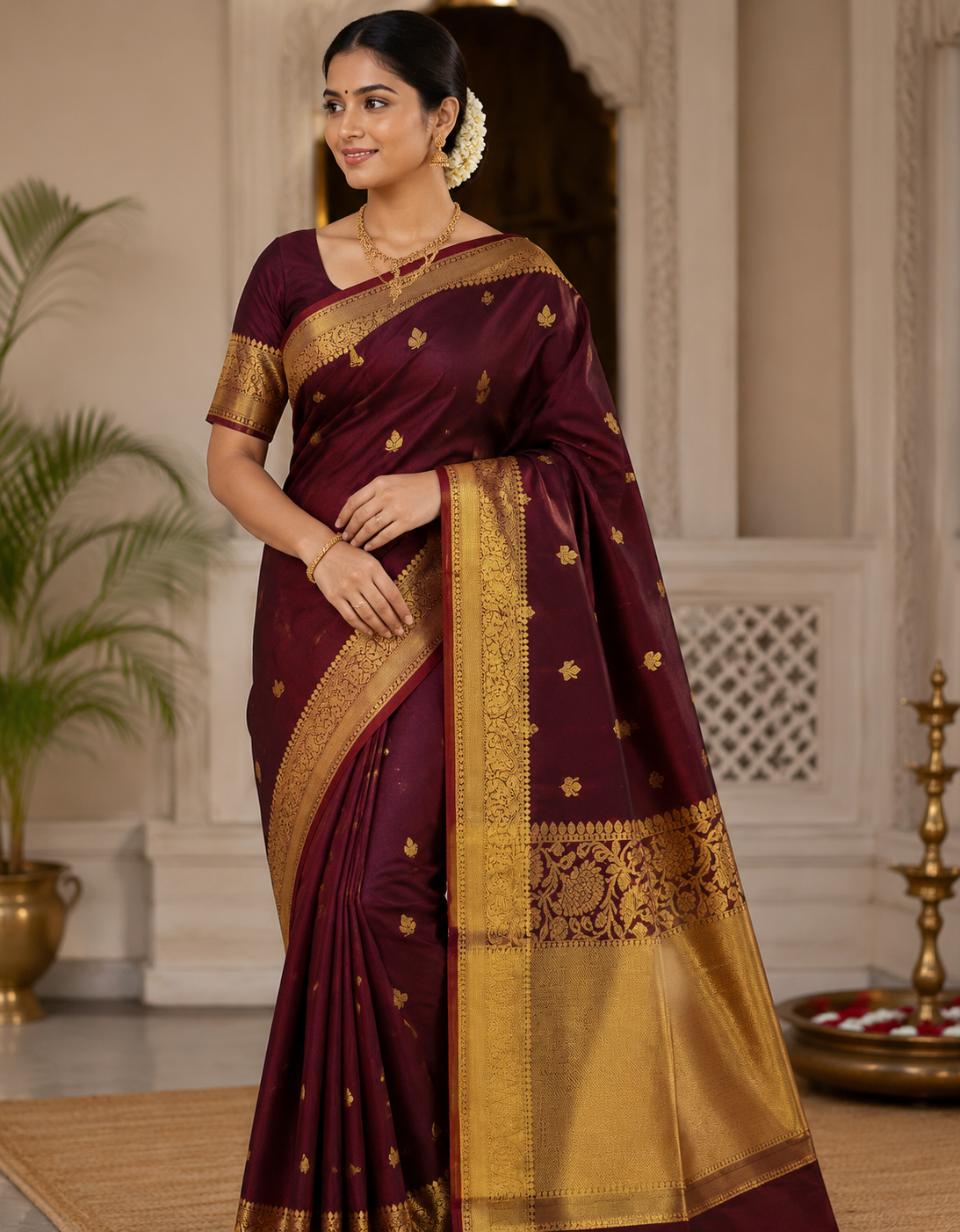 Exclusive and Authentic Coffee Brown Soft Silk Saree